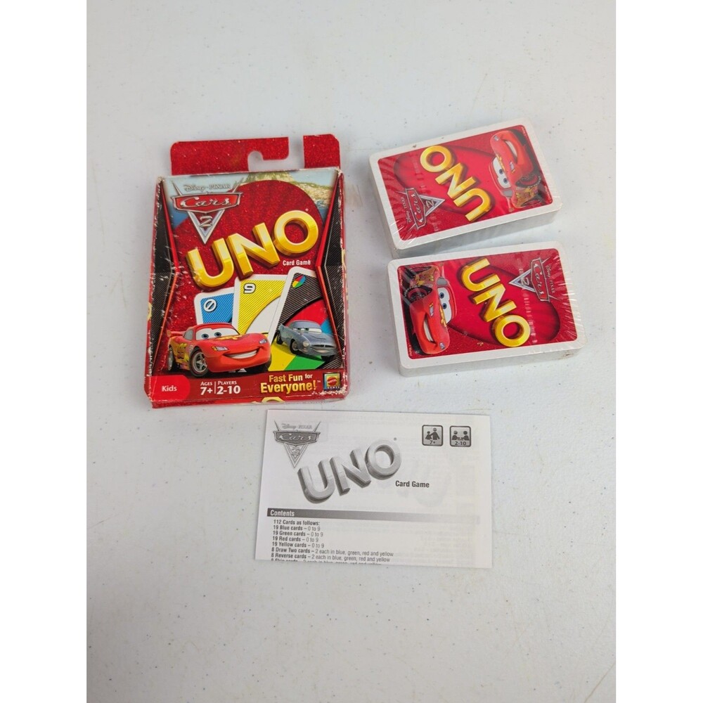 Mattel’s Disney Pixar Cars 2 UNO 40th Anniversary Card Game Disney Pixar ~ NEW